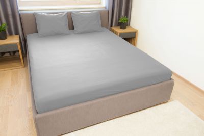 Aluslakana Harmaa yksivärinen satiini 150x240