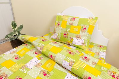 Laste voodipesu 110x150 Green Yellow