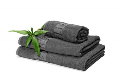 DOSSA Бамбуковые полотенца комплект темно-серый
