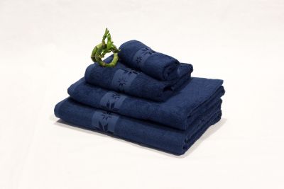 DOSSA Бамбуковые полотенца комплект темно-синий